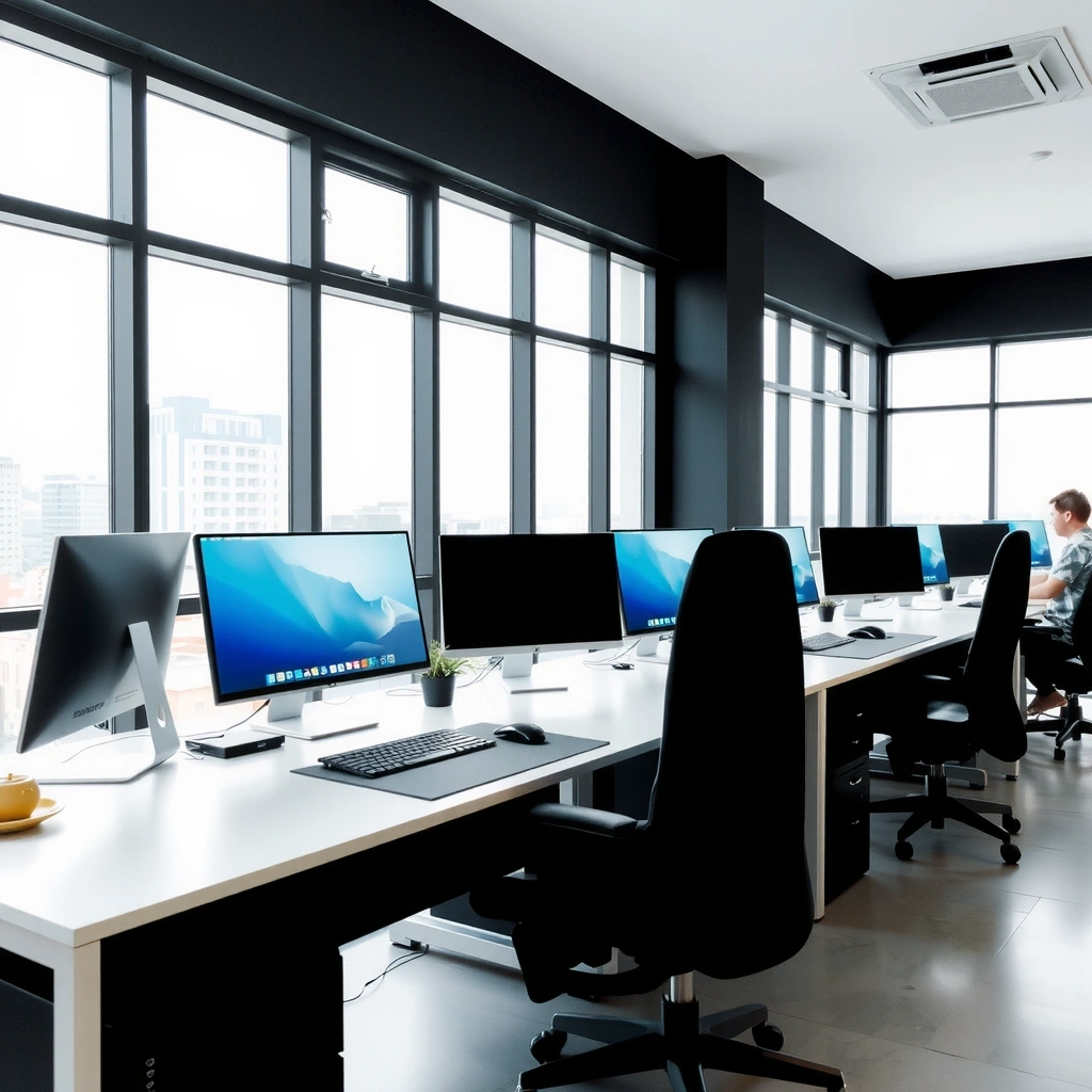 Modern office and current team